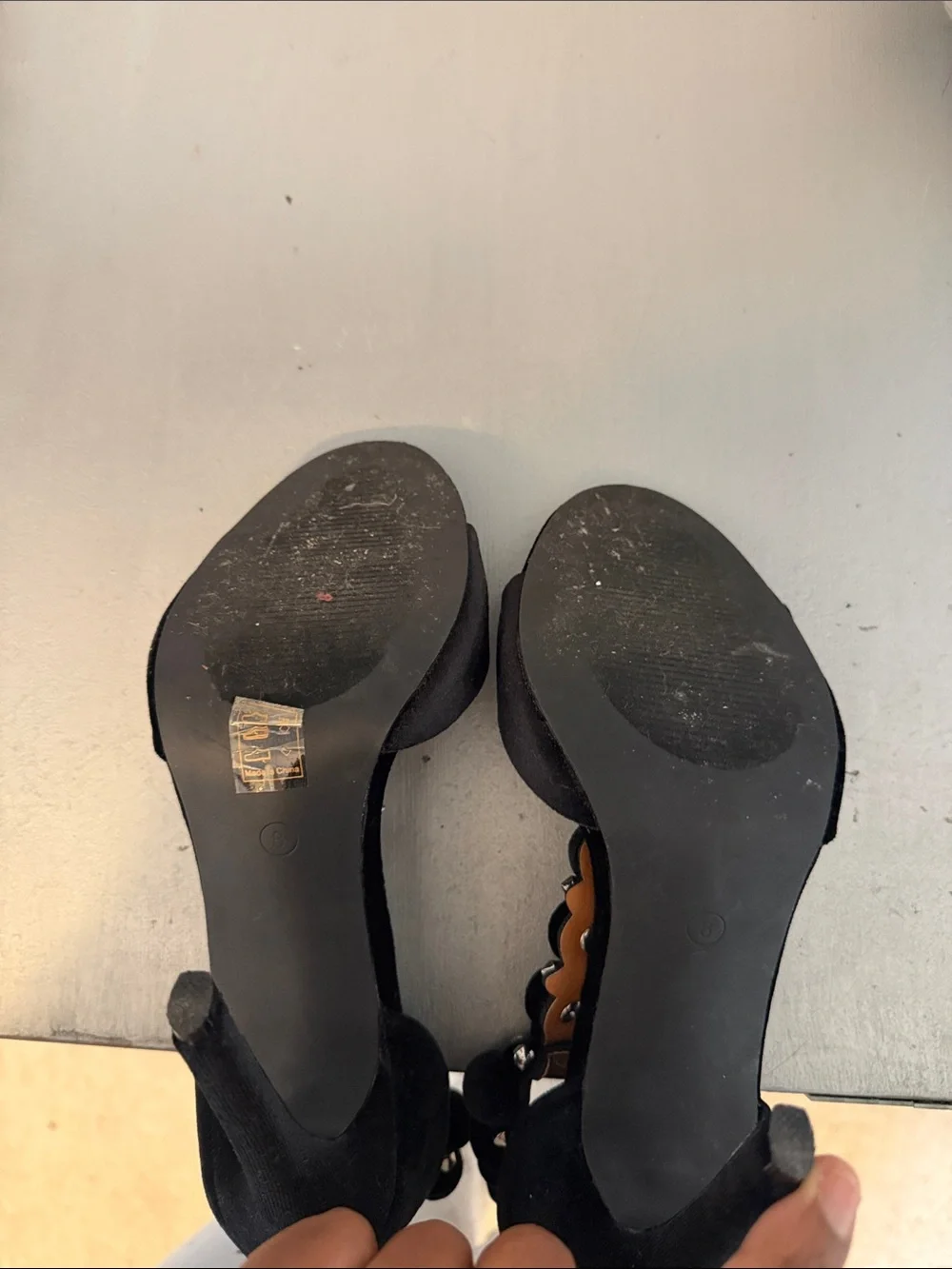 Cape Robbin Black Velvet Pom Pom T-Strap Heels